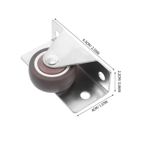 4pcs 1.2-inch Homoyoyo Flat Plate Furniture Casters Small Silent TPR Fixed Replacement Wheels for Cabinet Drawer