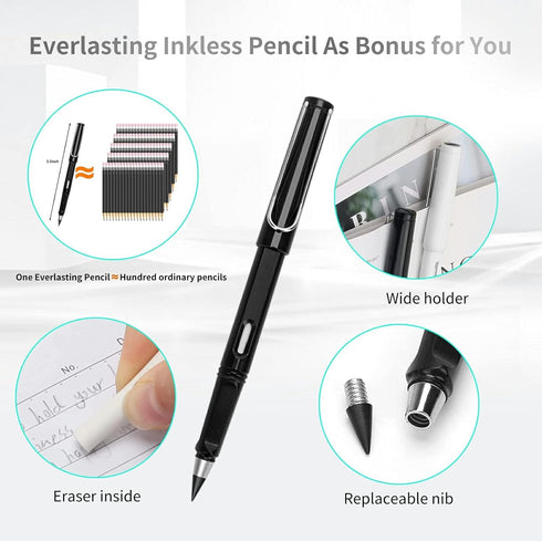 RAUEDWDJS Server Book for Waitress with Everlasting Pencil, Money Pocket Leather Wallet Booklet, Guest Check Receipt
