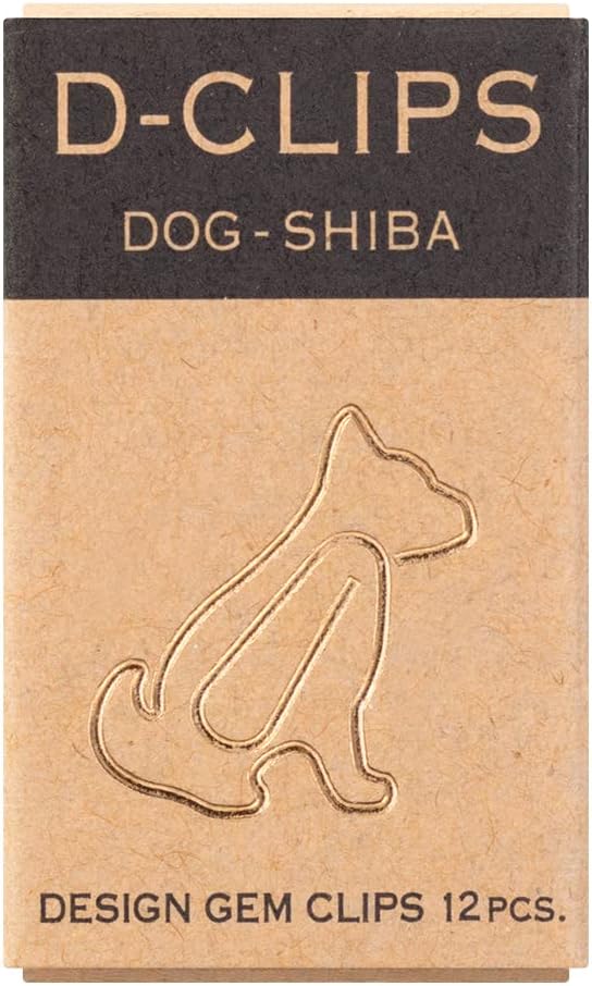 Midori Paper Clip, D-Clips Mini Box, Shiba Inu, 12 Pieces (43344006)