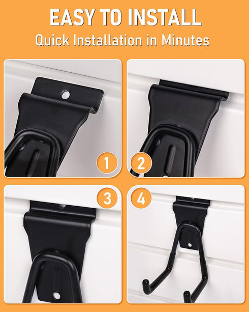 INCLY 36 Pack Heavy Duty Slatwall Hooks, Black Slatwall Panel Accessories for Garages, Retail Stores