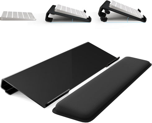 Laborio Computer Keyboard Stand for Desktop, 2-Level Height Adjustment Keyboard Wrist Rest, Non-Slip