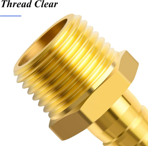 TAILONZ PNEUMATIC Brass Hose Barb Fitting, 1/2 Inch Barb to 1/2 Inch Male NPT Adapter (Pack of 5)