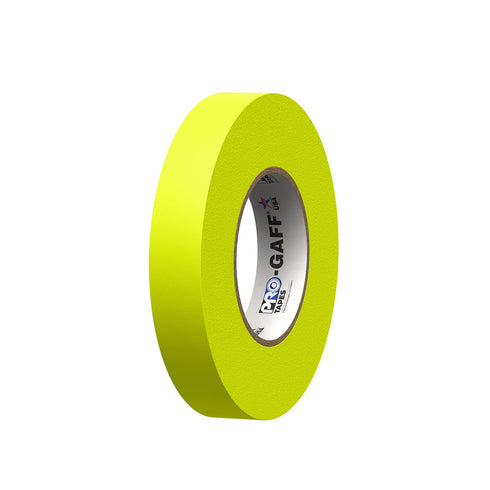 ProTapes Pro Gaff Premium Matte Cloth Gaffer's Tape, 1" Width, 50 yds Length, Fluorescent Yellow