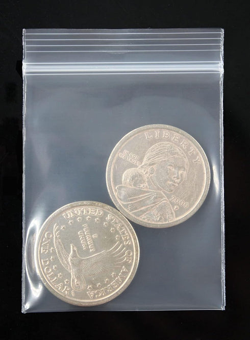Small Mini Plastic Bags for Jewelry, Pill, Snack, Coin, Earring, Small Business, 150PCS Thick Transparent 2"×2.4"