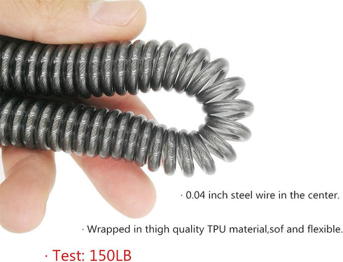 Fishing Rod Lanyard for Trolling, 10ft-150LB Saltwater Rod Reel Safety Tether, Retractable Fishing Tool