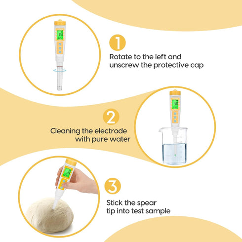 YINMIK Digital pH Meter for Food, pH Probe for Sourdough and Bread Dough, Checking The pH of Fermenting Sausages