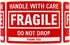 Fragile Labels / 500 Handle with Care Shipping Warning Notice Stickers, 2" x 3" Caution Do Not Drop Packing Labels