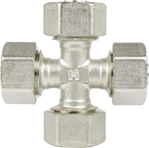 Maxline Multi Directional Cross Fitting, 1/2" Tubing Compressed Air Piping M8041