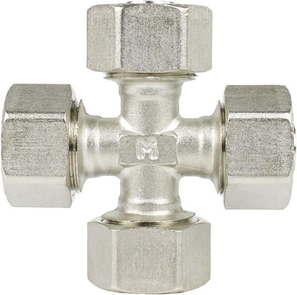 Maxline Multi Directional Cross Fitting, 1/2" Tubing Compressed Air Piping M8041
