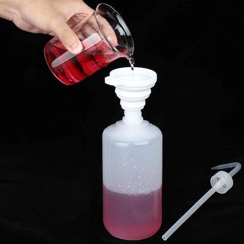 Hyber&Cara 2Pcs 500ml Safety Wash Bottle, Plastic Squeeze Bottle for Lab Plant Watering
