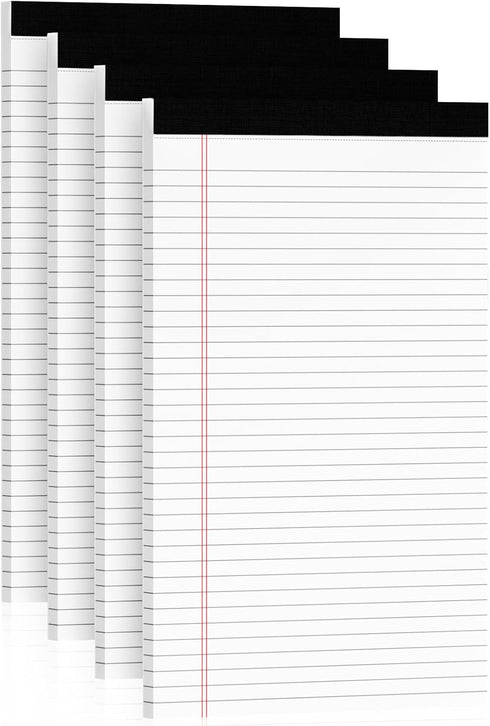 Note Pads 8.5 x 14 Wide Ruled, 4 Pack Legal Pads, 30 Sheets/Pad, White Lined Paper Tablets