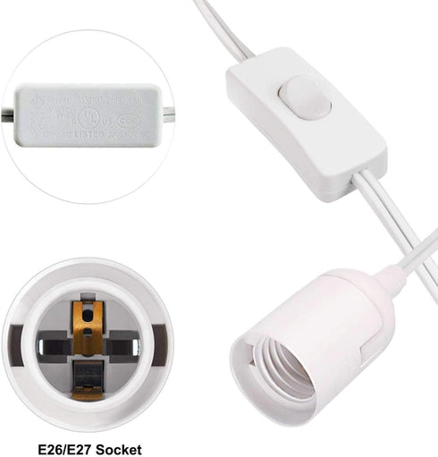 6-Pack 20 E26 Bulb Simple Deluxe Feet Extension Hanging Lantern Pendant Light Lamp Cord Cable Socket (no Included)