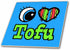 3dRose Bright Eye Heart I Love Tofu 12 Inch Ceramic Tile