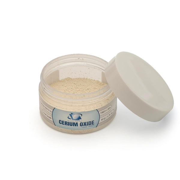 GLASS POLISH PRO 1.76oz (50g) Fine-Grade Glass Polishing Powder, Cerium Oxide, White
