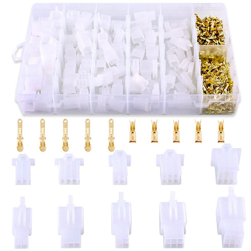 Glarks 580Pcs Wire Connectors Housing Terminal, 2.8mm Pitch 2 3 4 6 9 Pin Male & Female Plug Assortment Kit for