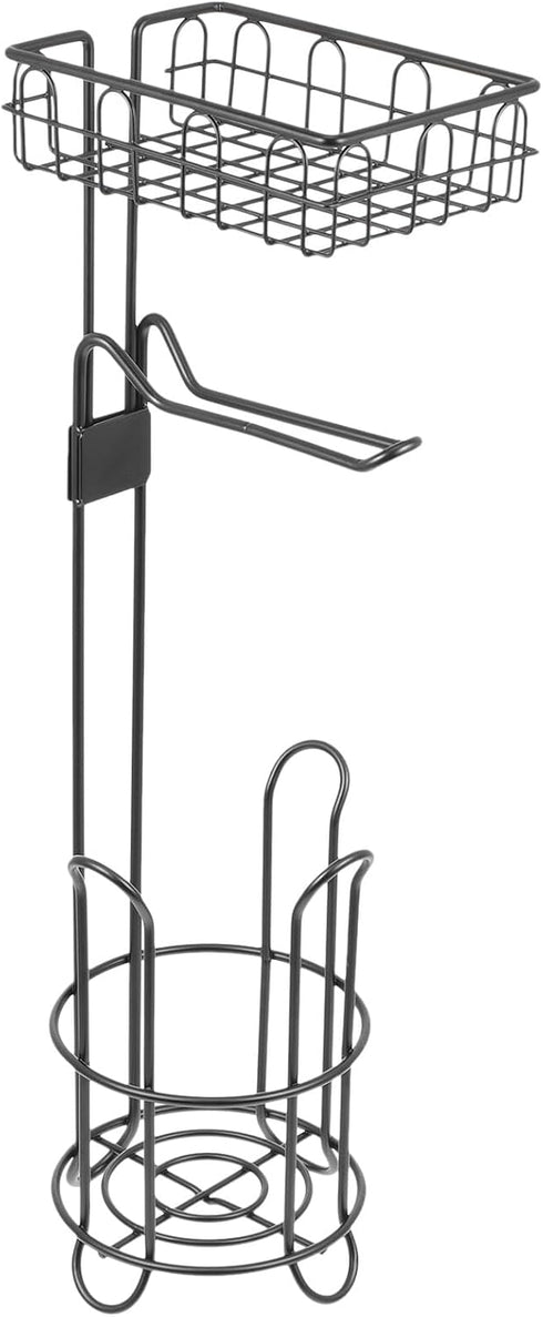 Didiseaon Wrought Iron Toilet Paper Holder Vertical Roll Paper Rack with Storage