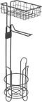 Didiseaon Wrought Iron Toilet Paper Holder Vertical Roll Paper Rack with Storage