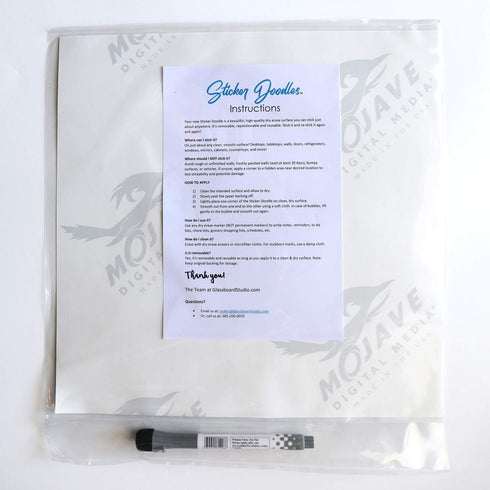Dry Erase Whiteboard Fitness Tracker - Removable Adhesive Decal with Fine-Tip Magnetic Marker Included (12" x 12")