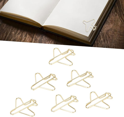 Zerodis Airplane Shaped Paper Clips, 100Pcs Mini Cute Paperclips for Document Sorting and Organizing at Office, School,