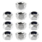 10Pcs M8 x 1.25mm Nylon Insert Hex Lock Nuts, 316 Stainless Steel for Machinery Shipbuilding, Silver Tone
