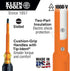 Klein Tools 601-7-INS 3/16-Inch Insulated Cabinet Tip Screwdriver with 7-Inch Shank, Made in USA by Klein Tools