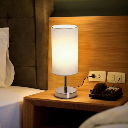 Yarra-Decor Bedside Lamps with USB Port - Touch Control 3 Way Dimmable Nightstand Lamp Set of 2 (White)