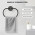 2 Packs Adhesive Towel Holder Matte Black Hand Towel Holder for Bathroom Wall Stainless Steel Towel Ring for Bathroom