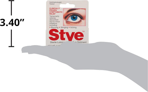 0.125 Oz Stye Sterile Lubricant Eye Ointment, Opthalmologist Tested to Relieve Stinging, Burning, Itching and Dry Eyes