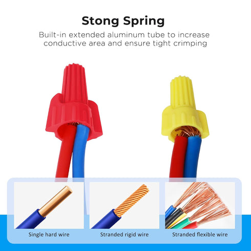 600PCS Yellow Wire Connectors Nuts, Winged Electrical Twist-On Easy Screw On Type for 18-10 AWG Wiring