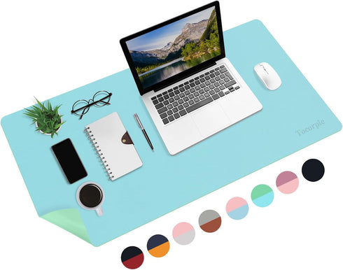 Dual Sided Multifunctional Desk Pad - Tocorpie PU Leather Desk Mat Protector