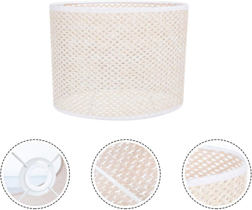 E27 E14 Woven Lamp Shade Cover Rattan Oval Lampshade Woven Light Cover for Bedside Lamp Floor Touch for Living Room