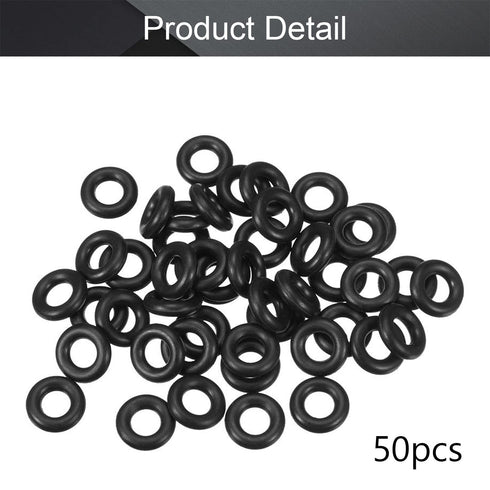 Othmro 50Pcs Nitrile Rubber O-Rings, 0.11inch Wire Dia, 0.47inch OD, NBR Rubber Washers for Oil or Air Sealing Black