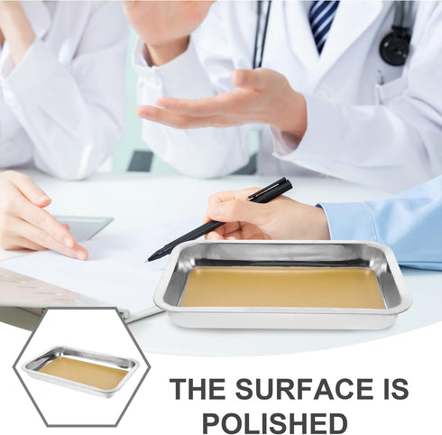 Hemoton Stainless Steel Dissection Tray, Anatomy Wax Tray, Lab Medical Dissecting Pan Tool
