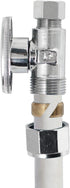 Plumb Pak PP2887EZ Comp O.D. Quarter Turn No Crimp PEX Straight Valve, 1/2" x 3/8", Chrome
