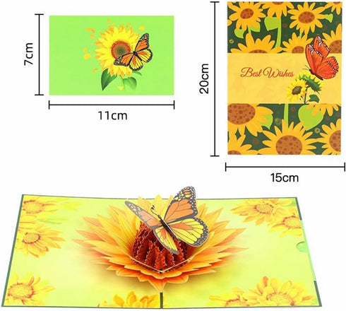 Generic 3D Pop-Up Mothers Day Card Flower Bouquet with Envelope, Happy Mothers Day Greeting Card Birthday Gift for Mom