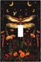 HTSAHKV Floral Dragonfly Wall Plate Light Switch Cover Single Gang Outlet Faceplate Print