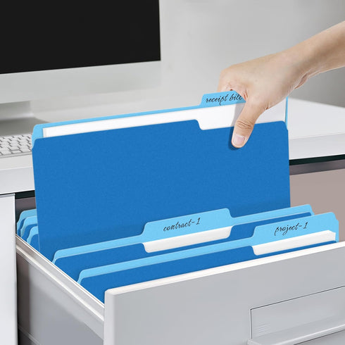 SUNEE File Folders, 18 Pack Manilla Folders 8.5 x 11, Colored Office Organization Home School Folders
