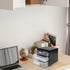 Desk Organizer with Drawer, Plastic Desk Storage Box for Office Stationery Supplies, Desktop Organizer (3 drawer, Black)