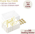 50 5.5" 4", easykart labels Thank You Cards with Gold Foil, x Thank You Notes, Ivory Cards With Envelopes for Wedding