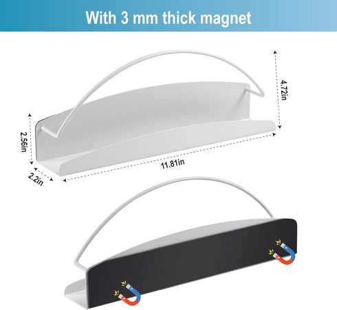 WYLUNBI 2 11.8'' 4.7'' 2.2'', 12 lbs Pcs Magnetic Metal Book Shelves, x x Special for Whiteboard, Classroom and Fridge
