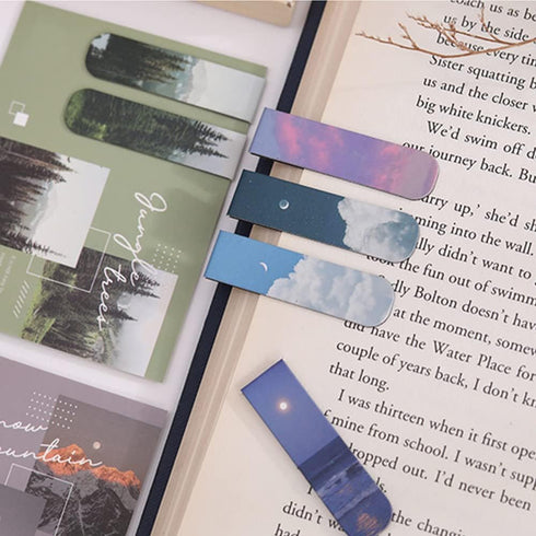 Magnetic Bookmarks, 12 Pieces Magnet Page Markers for Students Teachers, Fun Book Marks for Reading
