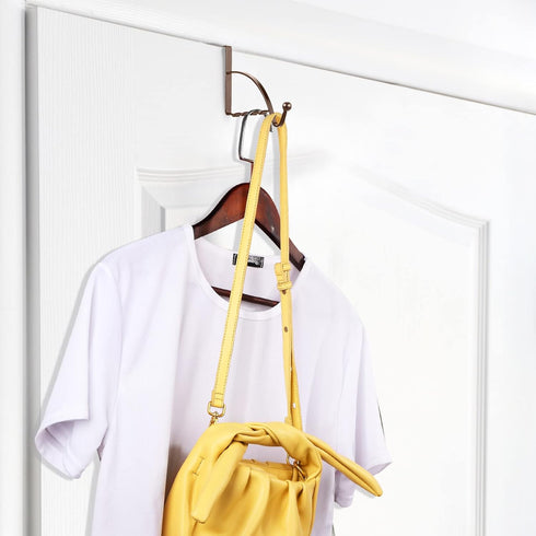 4 Pieces Over The Door Hooks Hanger Multi Hanging Storage Organizers for Coats Clothes Hoodies Hats Scarves Purses Keys