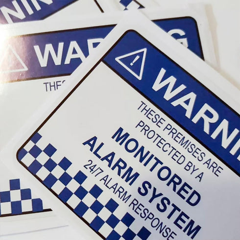 Pilarmuture 8pcs Security Alarm System Sign for Home,Waterproof Warning Security Stickers Monitored Alarm System Self