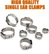 ISPINNER 80pcs 304 Stainless Steel Single Ear Stepless Hose Clamps, 5.8-23.5mm for Automotive Use