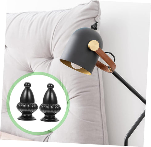 POPETPOP Set 2-Piece Set Harvard Horn Lamp Finial Knob Decorative Floor Light Caps Polished Chrome Easy Install