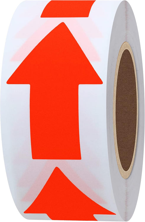 Hybsk Arrow Stickers, 500 Bright Eye-Catching Versatile Labels for Office Marking Plans (Fluorescence Red)