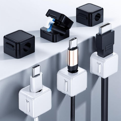 FOTN 6 Pack Magnetic Cable Clips - Strong Cord Holder Organizer for Desk/Nightstand/Bedside