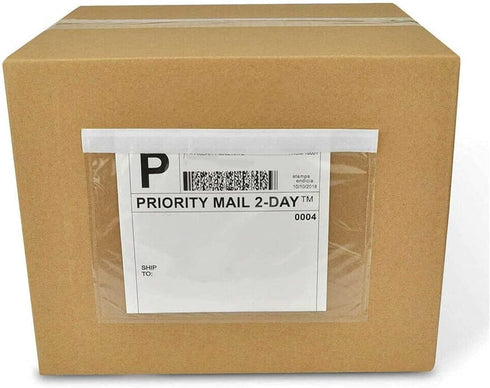 Packing List Pouches, Clear Adhesive Top Loading Shipping Label Envelopes (7.5" x 5.5" - 500 Pcs)