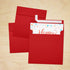 LUXPaper Square Invitation Envelopes, Peel & Press, 5 1/2" x 5 1/2", Ruby Red, 50 Qty