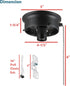 Aspen Creative 22104-01-1, 4-1/2" 5" 1-3/4" Flush Mount Ceiling Fixture Shade Holder Kit with On/Off Pull Chain Switch
